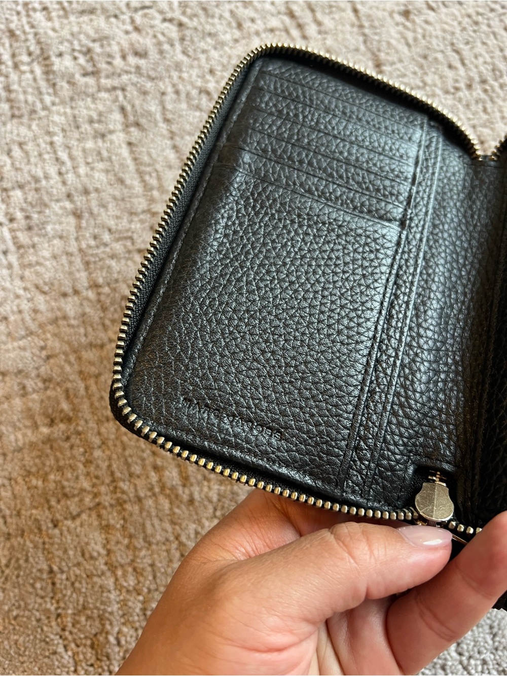 Marc Jacobs Black Pebbled Leather Wristlet Wallet with Strap - Picture 8 of 11